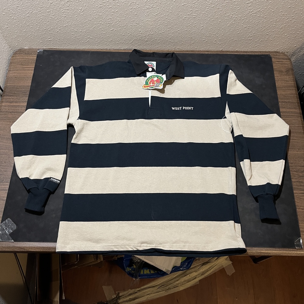 West Point Rugby Shirt Mens 2XL Long Sleeve Striped Pullover NCAA Barbarian